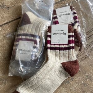 Madewell Striped Ankle Socks One Size Fits All NWT THREE (3) Pair!